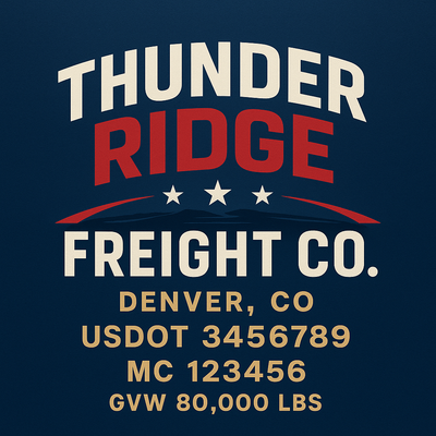Trucking, Logistics, Transport Inspired Truck Door Lettering Decal Sticker Signs For Style & Compliance With USDOT, MC, GVW Or Any Regulation Number Lines (Set of 2)