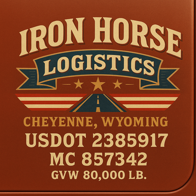 Trucking, Logistics, Transport Inspired Truck Door Lettering Decal Sticker Signs For Style & Compliance With USDOT, MC, GVW Or Any Regulation Number Lines (Set of 2)