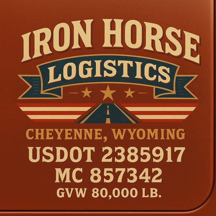 Trucking, Logistics, Transport Inspired Truck Door Lettering Decal Sticker Signs For Style & Compliance With USDOT, MC, GVW Or Any Regulation Number Lines (Set of 2)