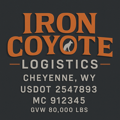 Trucking, Logistics, Transport Inspired Truck Door Lettering Decal Sticker Signs For Style & Compliance With USDOT, MC, GVW Or Any Regulation Number Lines (Set of 2)