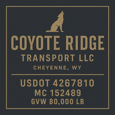 Trucking, Logistics, Transport Inspired Truck Door Lettering Decal Sticker Signs For Style & Compliance With USDOT, MC, GVW Or Any Regulation Number Lines (Set of 2)