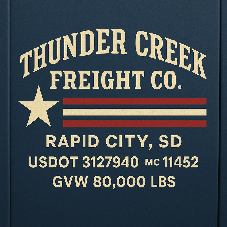 Trucking, Logistics, Transport Inspired Truck Door Lettering Decal Sticker Signs For Style & Compliance With USDOT, MC, GVW Or Any Regulation Number Lines (Set of 2)