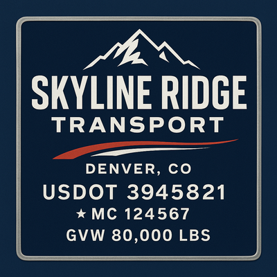 Trucking, Logistics, Transport Inspired Truck Door Lettering Decal Sticker Signs For Style & Compliance With USDOT, MC, GVW Or Any Regulation Number Lines (Set of 2)