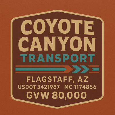 Trucking, Logistics, Transport Inspired Truck Door Lettering Decal Sticker Signs For Style & Compliance With USDOT, MC, GVW Or Any Regulation Number Lines (Set of 2)