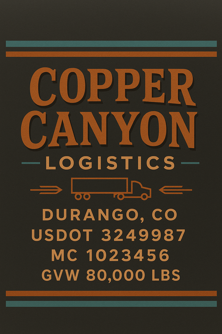 Trucking, Logistics, Transport Inspired Truck Door Lettering Decal Sticker Signs For Style & Compliance With USDOT, MC, GVW Or Any Regulation Number Lines (Set of 2)