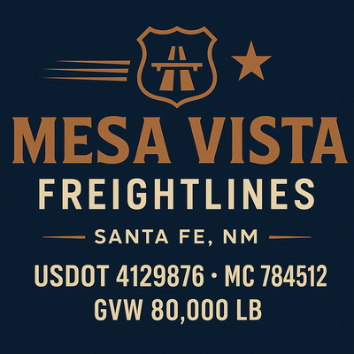 Trucking, Logistics, Transport Inspired Truck Door Lettering Decal Sticker Signs For Style & Compliance With USDOT, MC, GVW Or Any Regulation Number Lines (Set of 2)