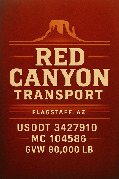 Trucking, Logistics, Transport Inspired Truck Door Lettering Decal Sticker Signs For Style & Compliance With USDOT, MC, GVW Or Any Regulation Number Lines (Set of 2)