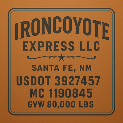Trucking, Logistics, Transport Inspired Truck Door Lettering Decal Sticker Signs For Style & Compliance With USDOT, MC, GVW Or Any Regulation Number Lines (Set of 2)