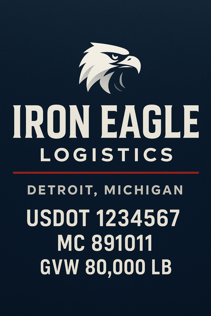 Trucking, Logistics, Transport Inspired Truck Door Lettering Decal Sticker Signs For Style & Compliance With USDOT, MC, GVW Or Any Regulation Number Lines (Set of 2)