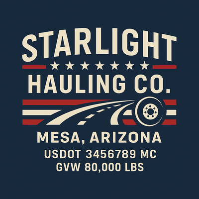 Trucking, Logistics, Transport Inspired Truck Door Lettering Decal Sticker Signs For Style & Compliance With USDOT, MC, GVW Or Any Regulation Number Lines (Set of 2)