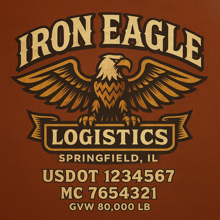 Trucking, Logistics, Transport Inspired Truck Door Lettering Decal Sticker Signs For Style & Compliance With USDOT, MC, GVW Or Any Regulation Number Lines (Set of 2)