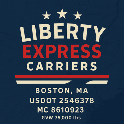 Trucking, Logistics, Transport Inspired Truck Door Lettering Decal Sticker Signs For Style & Compliance With USDOT, MC, GVW Or Any Regulation Number Lines (Set of 2)
