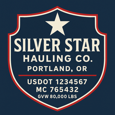 Trucking, Logistics, Transport Inspired Truck Door Lettering Decal Sticker Signs For Style & Compliance With USDOT, MC, GVW Or Any Regulation Number Lines (Set of 2)