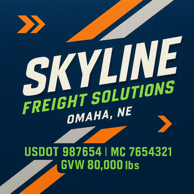 Trucking, Logistics, Transport Inspired Truck Door Lettering Decal Sticker Signs For Style & Compliance With USDOT, MC, GVW Or Any Regulation Number Lines (Set of 2)
