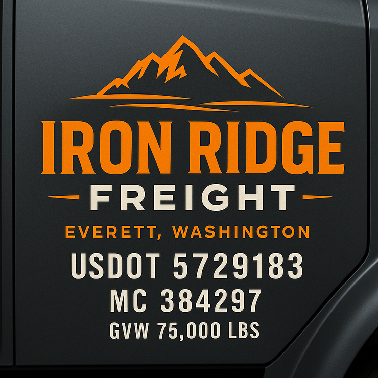Trucking, Logistics, Transport Inspired Truck Door Lettering Decal Sticker Signs For Style & Compliance With USDOT, MC, GVW Or Any Regulation Number Lines (Set of 2)