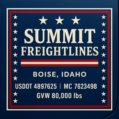 Trucking, Logistics, Transport Inspired Truck Door Lettering Decal Sticker Signs For Style & Compliance With USDOT, MC, GVW Or Any Regulation Number Lines (Set of 2)