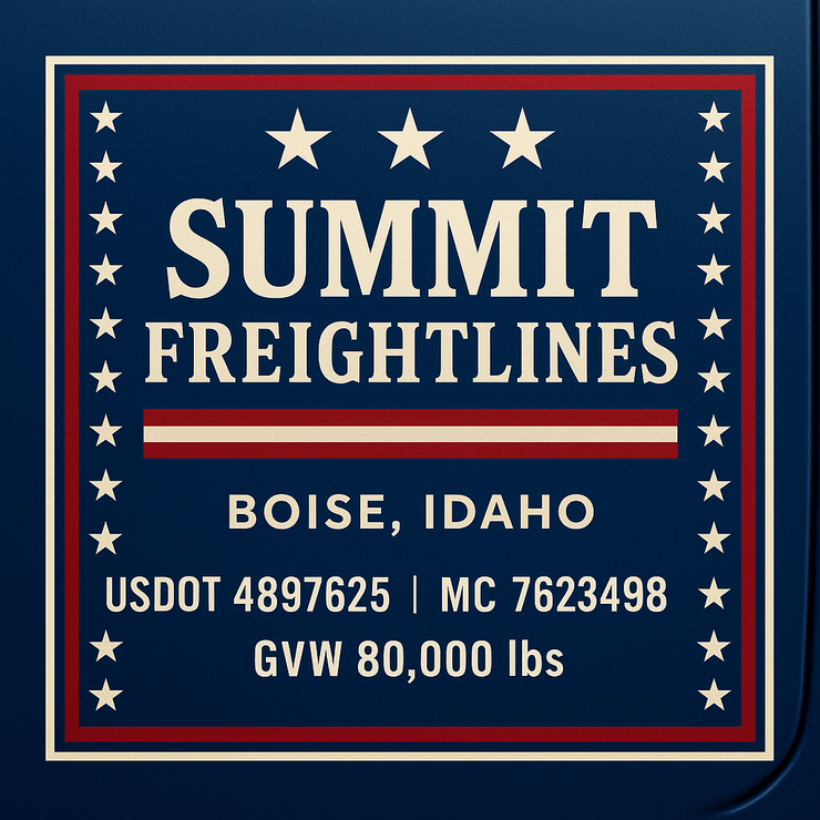 Trucking, Logistics, Transport Inspired Truck Door Lettering Decal Sticker Signs For Style & Compliance With USDOT, MC, GVW Or Any Regulation Number Lines (Set of 2)
