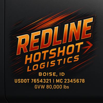 Trucking, Logistics, Transport Inspired Truck Door Lettering Decal Sticker Signs For Style & Compliance With USDOT, MC, GVW Or Any Regulation Number Lines (Set of 2)