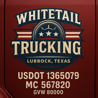Trucking, Logistics, Transport Inspired Truck Door Lettering Decal Sticker Signs For Style & Compliance With USDOT, MC, GVW Or Any Regulation Number Lines (Set of 2)