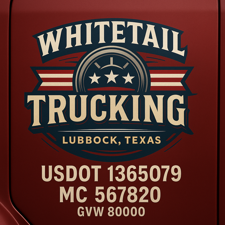 Trucking, Logistics, Transport Inspired Truck Door Lettering Decal Sticker Signs For Style & Compliance With USDOT, MC, GVW Or Any Regulation Number Lines (Set of 2)