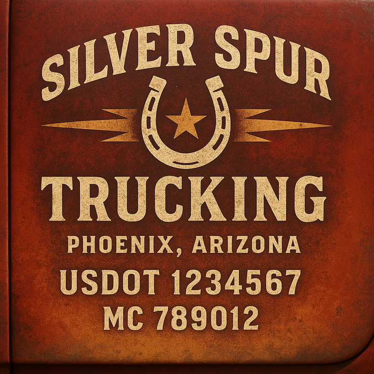 Trucking, Logistics, Transport Inspired Truck Door Lettering Decal Sticker Signs For Style & Compliance With USDOT, MC, GVW Or Any Regulation Number Lines (Set of 2)