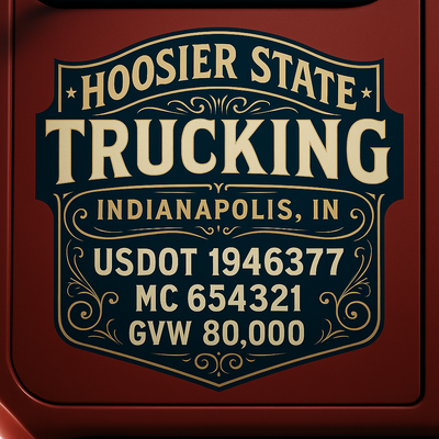 Trucking, Logistics, Transport Inspired Truck Door Lettering Decal Sticker Signs For Style & Compliance With USDOT, MC, GVW Or Any Regulation Number Lines (Set of 2)