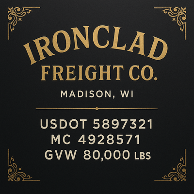 Trucking, Logistics, Transport Inspired Truck Door Lettering Decal Sticker Signs For Style & Compliance With USDOT, MC, GVW Or Any Regulation Number Lines (Set of 2)