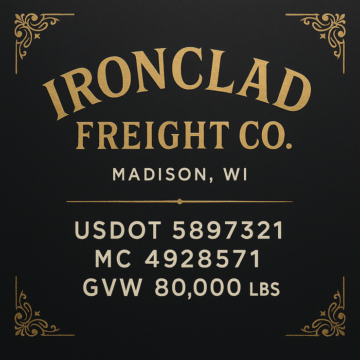 Trucking, Logistics, Transport Inspired Truck Door Lettering Decal Sticker Signs For Style & Compliance With USDOT, MC, GVW Or Any Regulation Number Lines (Set of 2)