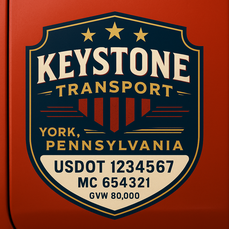 Trucking, Logistics, Transport Inspired Truck Door Lettering Decal Sticker Signs For Style & Compliance With USDOT, MC, GVW Or Any Regulation Number Lines (Set of 2)