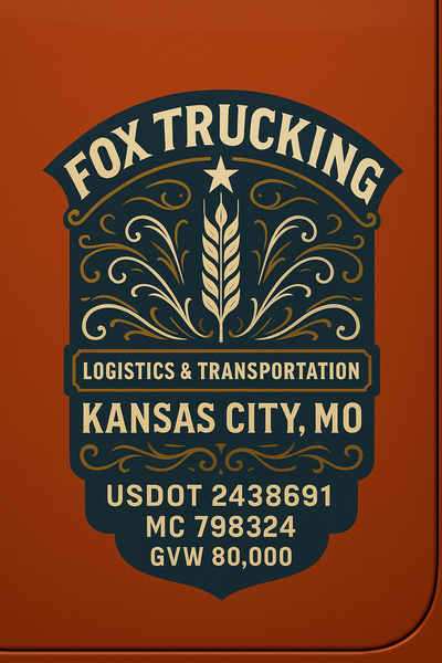 Trucking, Logistics, Transport Inspired Truck Door Lettering Decal Sticker Signs For Style & Compliance With USDOT, MC, GVW Or Any Regulation Number Lines (Set of 2)