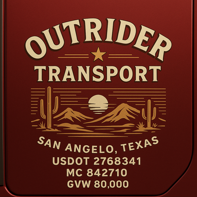 Trucking, Logistics, Transport Inspired Truck Door Lettering Decal Sticker Signs For Style & Compliance With USDOT, MC, GVW Or Any Regulation Number Lines (Set of 2)