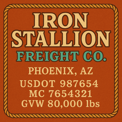 Trucking, Logistics, Transport Inspired Truck Door Lettering Decal Sticker Signs For Style & Compliance With USDOT, MC, GVW Or Any Regulation Number Lines (Set of 2)