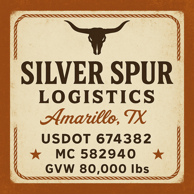 Trucking, Logistics, Transport Inspired Truck Door Lettering Decal Sticker Signs For Style & Compliance With USDOT, MC, GVW Or Any Regulation Number Lines (Set of 2)