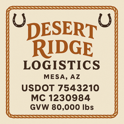 Trucking, Logistics, Transport Inspired Truck Door Lettering Decal Sticker Signs For Style & Compliance With USDOT, MC, GVW Or Any Regulation Number Lines (Set of 2)