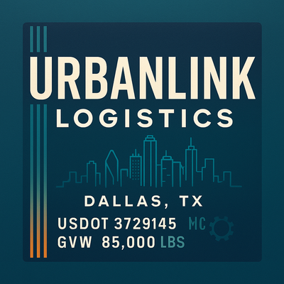 Trucking, Logistics, Transport Inspired Truck Door Lettering Decal Sticker Signs For Style & Compliance With USDOT, MC, GVW Or Any Regulation Number Lines (Set of 2)