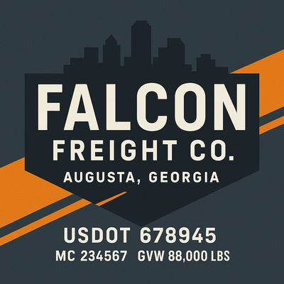 Trucking, Logistics, Transport Inspired Truck Door Lettering Decal Sticker Signs For Style & Compliance With USDOT, MC, GVW Or Any Regulation Number Lines (Set of 2)