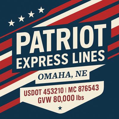 Trucking, Logistics, Transport Inspired Truck Door Lettering Decal Sticker Signs For Style & Compliance With USDOT, MC, GVW Or Any Regulation Number Lines (Set of 2)