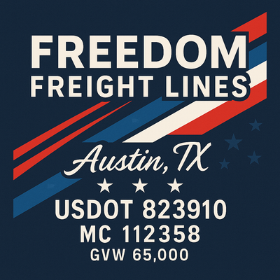 Trucking, Logistics, Transport Inspired Truck Door Lettering Decal Sticker Signs For Style & Compliance With USDOT, MC, GVW Or Any Regulation Number Lines (Set of 2)