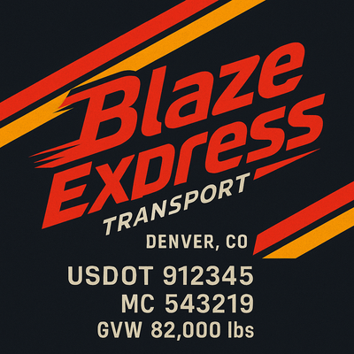 Trucking, Logistics, Transport Inspired Truck Door Lettering Decal Sticker Signs For Style & Compliance With USDOT, MC, GVW Or Any Regulation Number Lines (Set of 2)