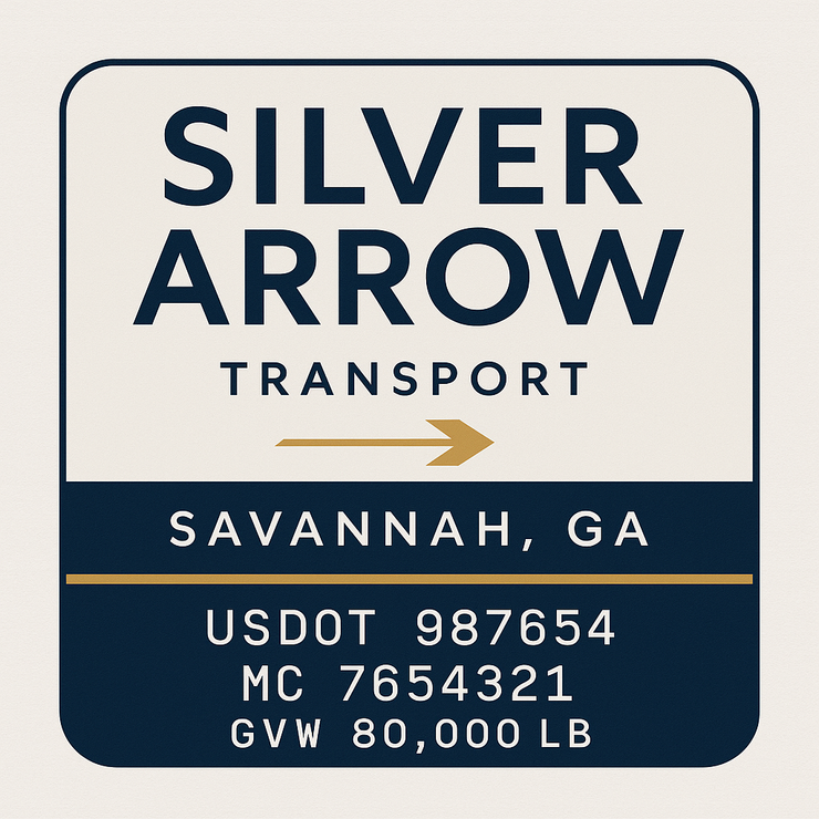 Trucking, Logistics, Transport Inspired Truck Door Lettering Decal Sticker Signs For Style & Compliance With USDOT, MC, GVW Or Any Regulation Number Lines (Set of 2)