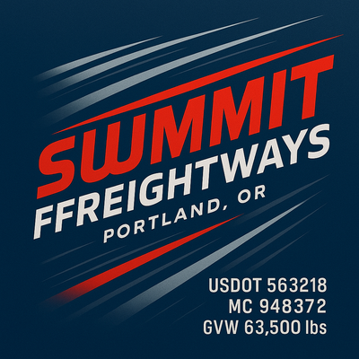 Trucking, Logistics, Transport Inspired Truck Door Lettering Decal Sticker Signs For Style & Compliance With USDOT, MC, GVW Or Any Regulation Number Lines (Set of 2)