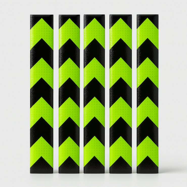Neon Green & Black Reflectors | DOT Reflective Tape Strips | 2" x 18"
