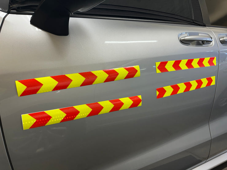 Magnetic Red & Yellow DOT Reflectors | DOT Reflective Magnetic Reusable Strips | 2" x 18"