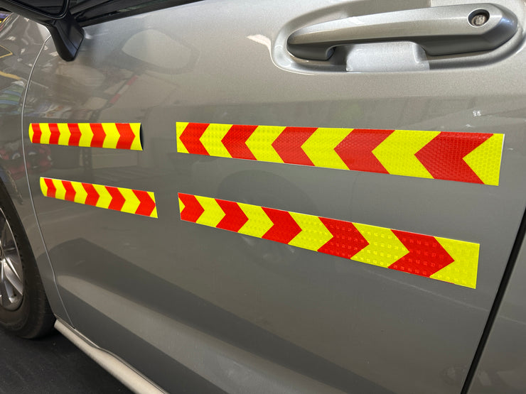 Magnetic Red & Yellow DOT Reflectors | DOT Reflective Magnetic Reusable Strips | 2" x 18"