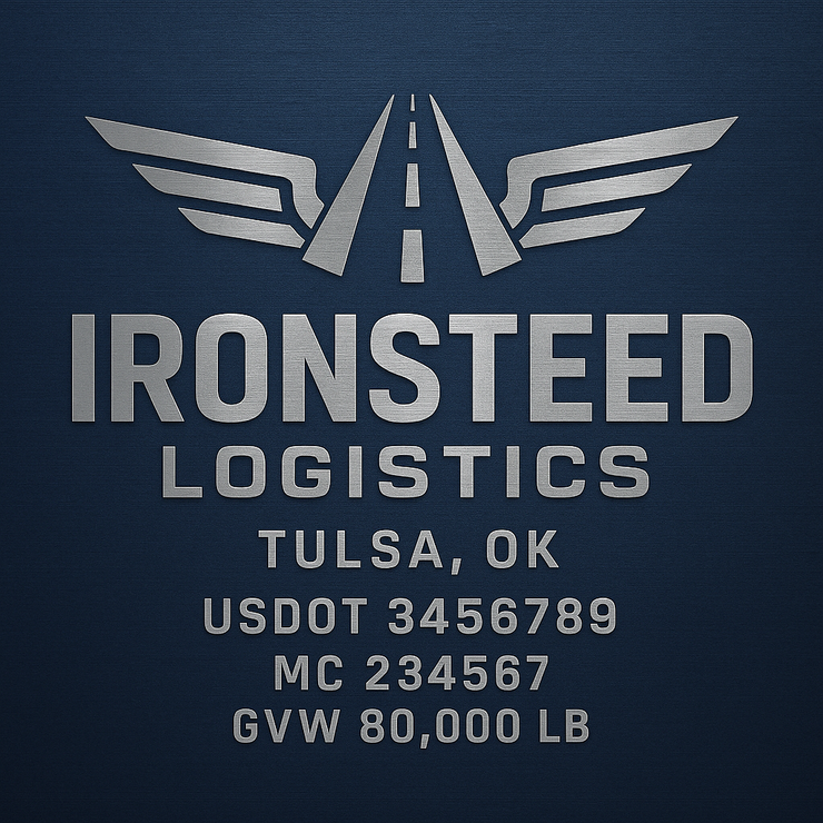 Trucking, Logistics, Transport Inspired Truck Door Lettering Decal Sticker Signs For Style & Compliance With USDOT, MC, GVW Or Any Regulation Number Lines (Set of 2)