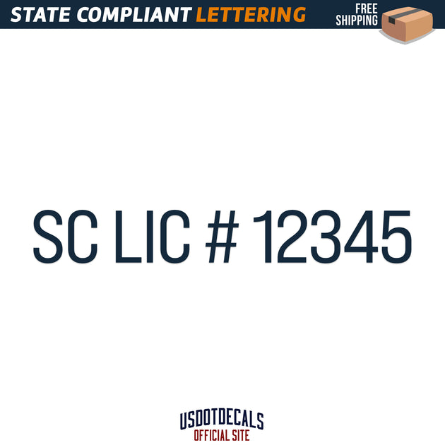 South Carolina SC LIC # License Regulation Number Decal Sticker Letter ...