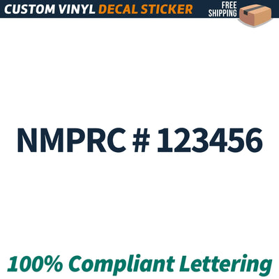 NMPRC Number Regulation Decal Sticker, (Set of 2)