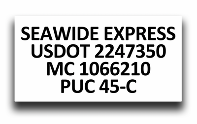 Custom USDOT Magnet Order for Seawide Express