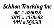 Custom Order for Sekhon Trucking Inc