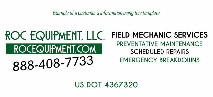 Company Name 2 Lines + 5 Location Or Regulation Numbers Truck Lettering Decal (USDOT, MC, GVW, CA), 2 Pack